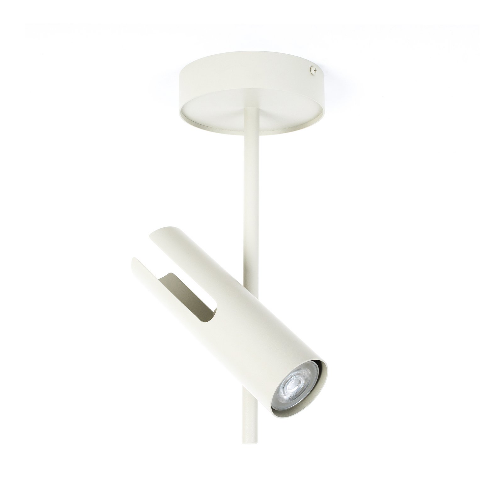 Spot pour plafond Leda 1, taupe, à 1 lampe, acier, GU10, hauteur 34 cm