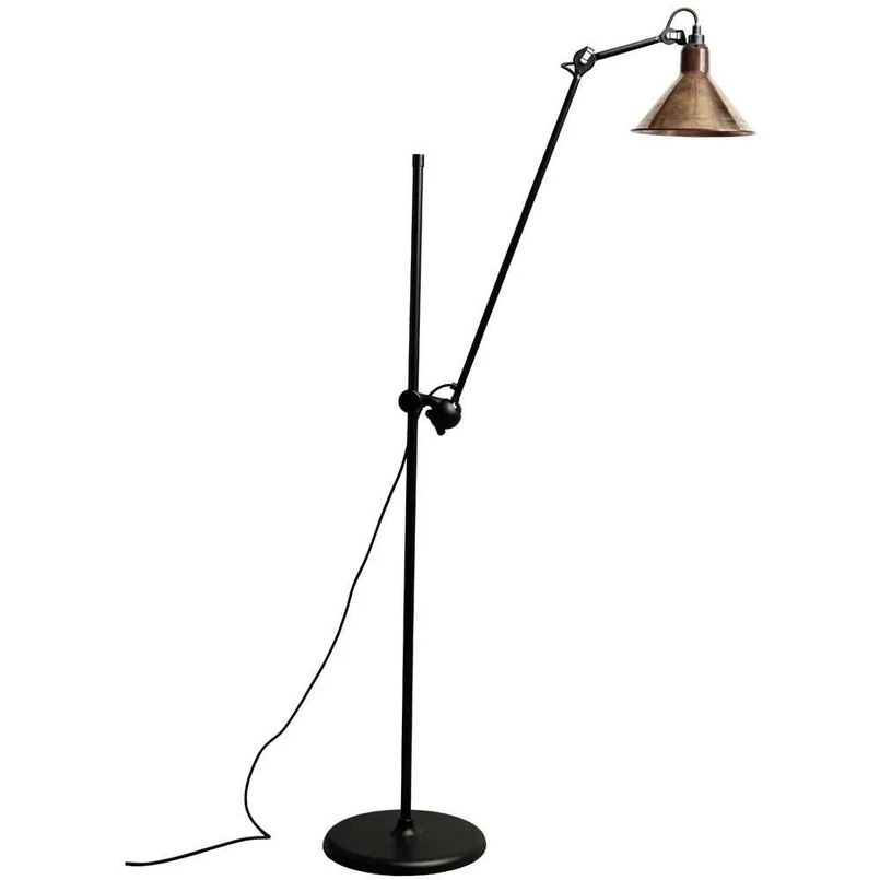Lampe Gras – 215 Gulvlampa Svart/Raw Koppar