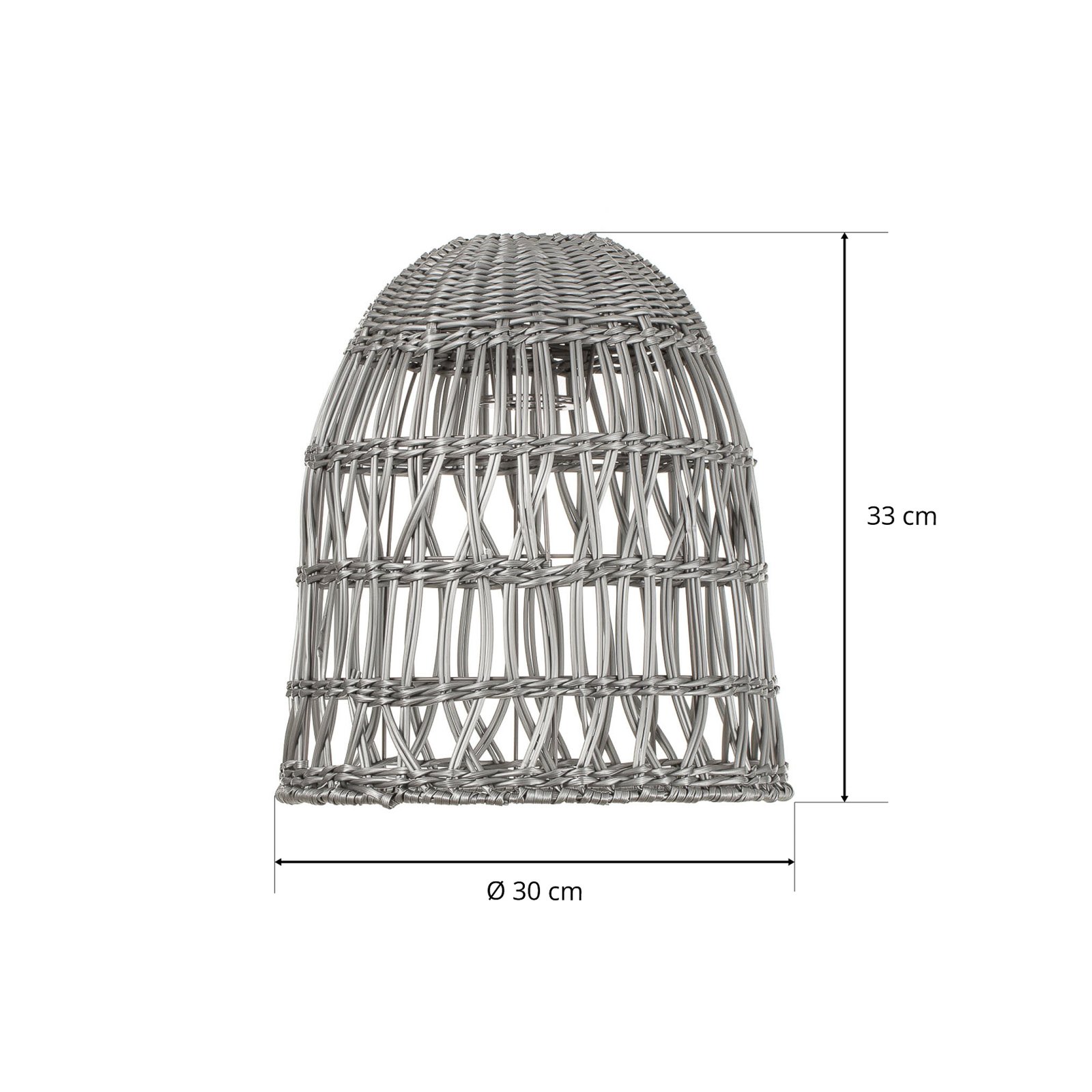 Paralume Knute, senza portalampada, Ø 30 cm, grigio