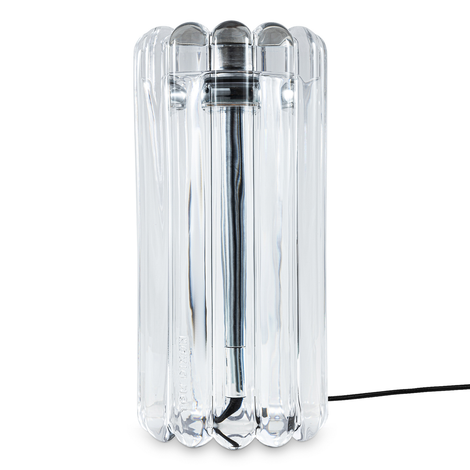 Tom Dixon LED-bordslampa Press, klar, glas, 24 cm, 927 dimbar
