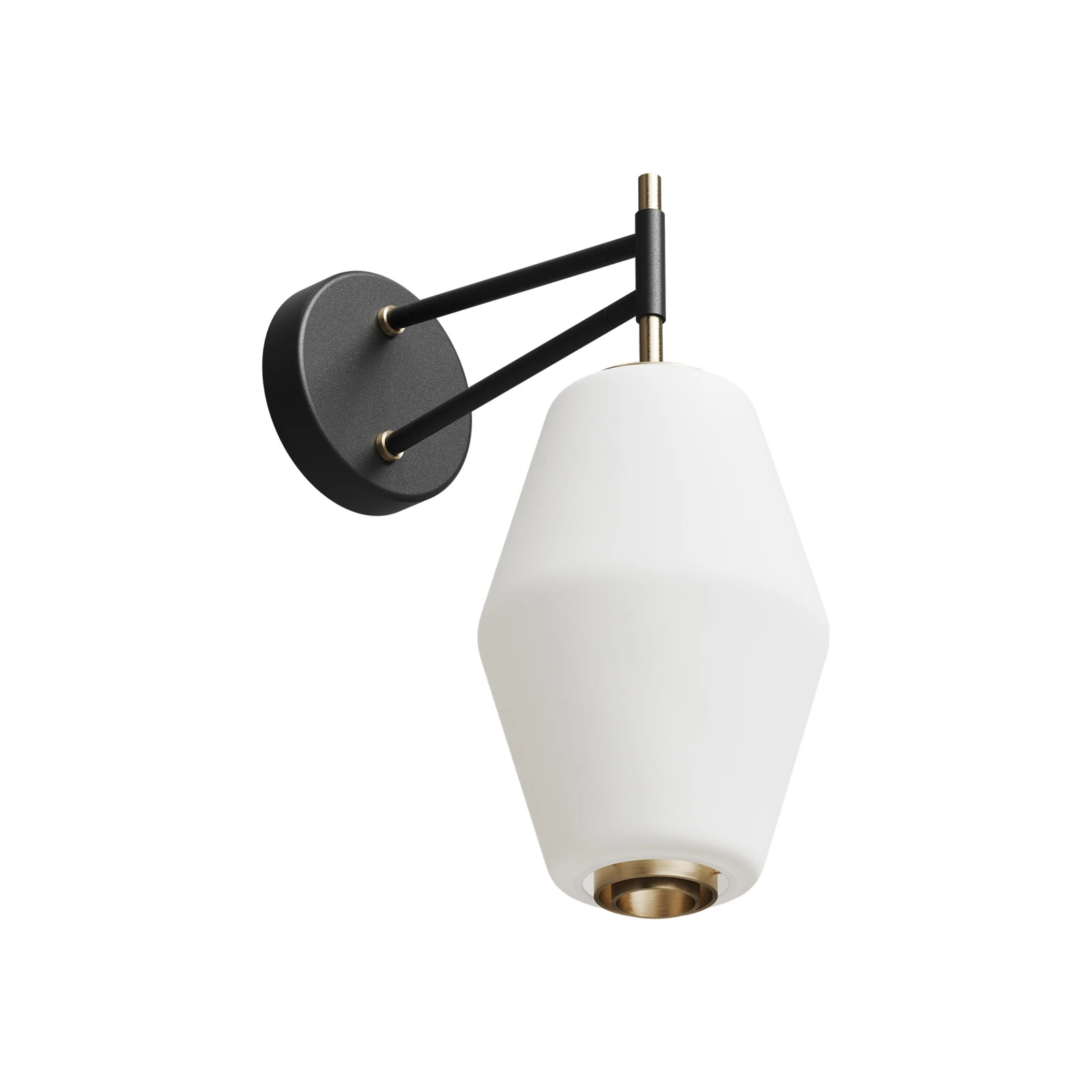 Northern wandlamp Dahl, wit/zwart, glas, stekker, E27