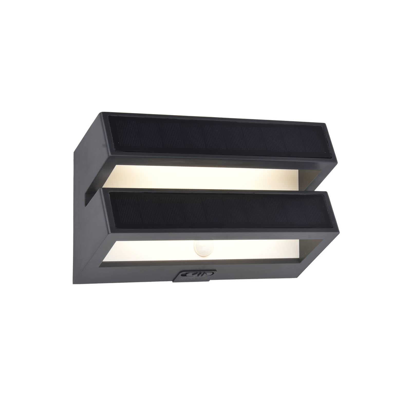 LED-Solar-Außenwandlampe BARLO, dunkelgrau 21 cm Sensor IP54