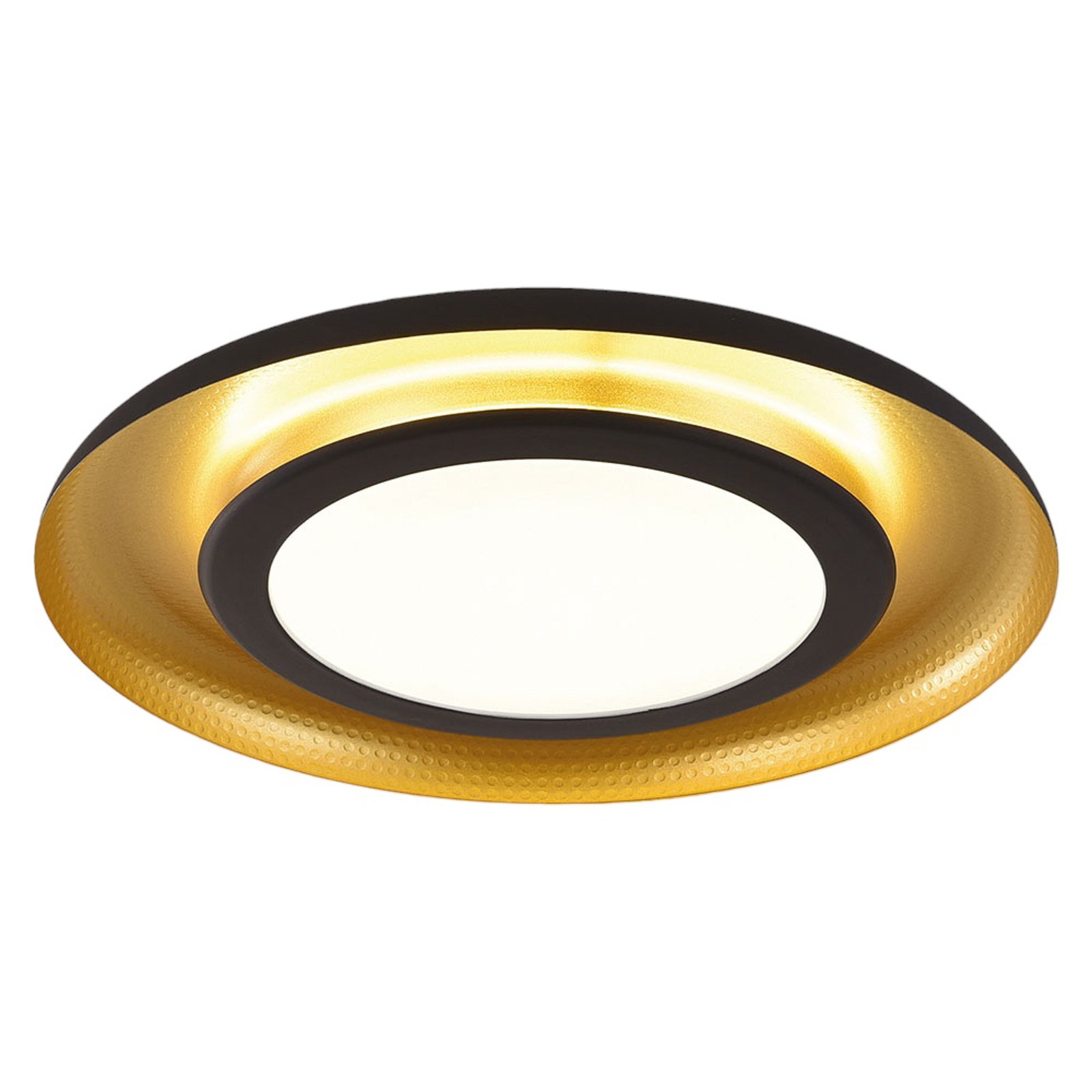 Shiitake LED ceiling light, black / gold