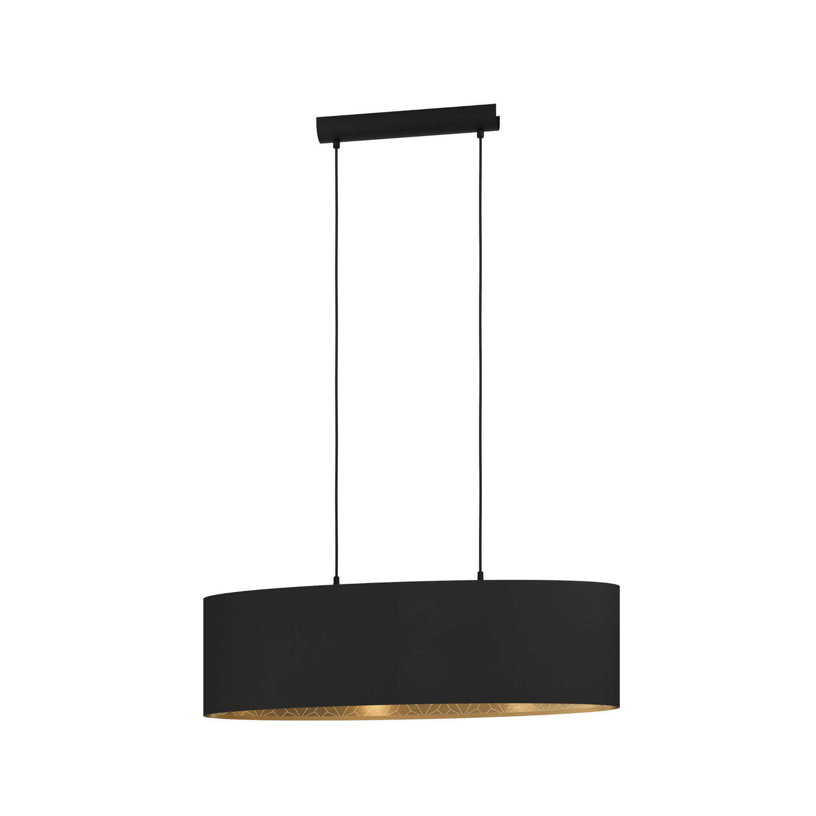 Inspectie ze winkel Hanglamp Zaragoza zwart/goud 1-lamp ovaal | Lampen24.be