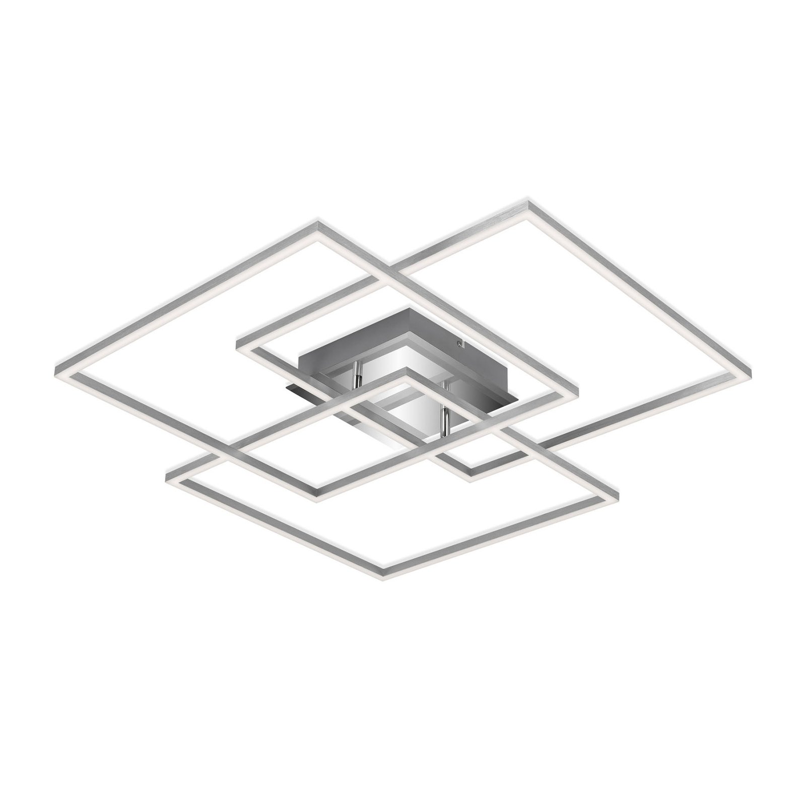 Plafonnier LED Frame CCT, chromé-alu, 70x70 cm