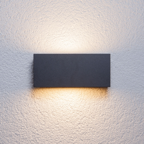 Bente - rectangular outdoor wall light, graphite