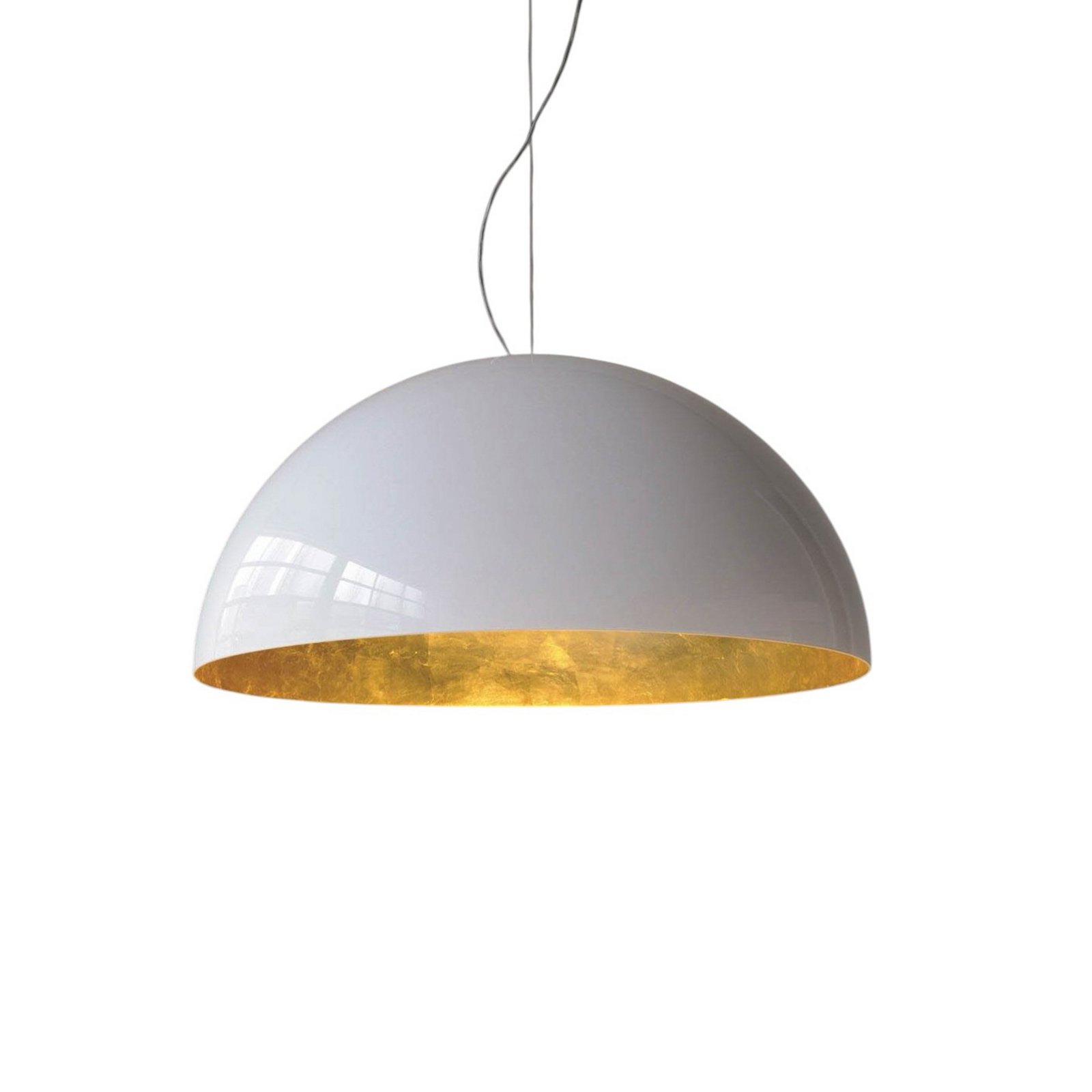 Oluce Sonora pendant light, white, plastic, E27