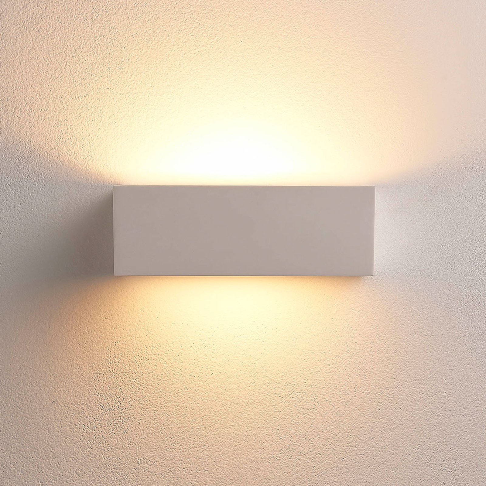 Lindby wall lamp Tjada, 22 cm, white, plaster, G9, paintable, 3 pcs