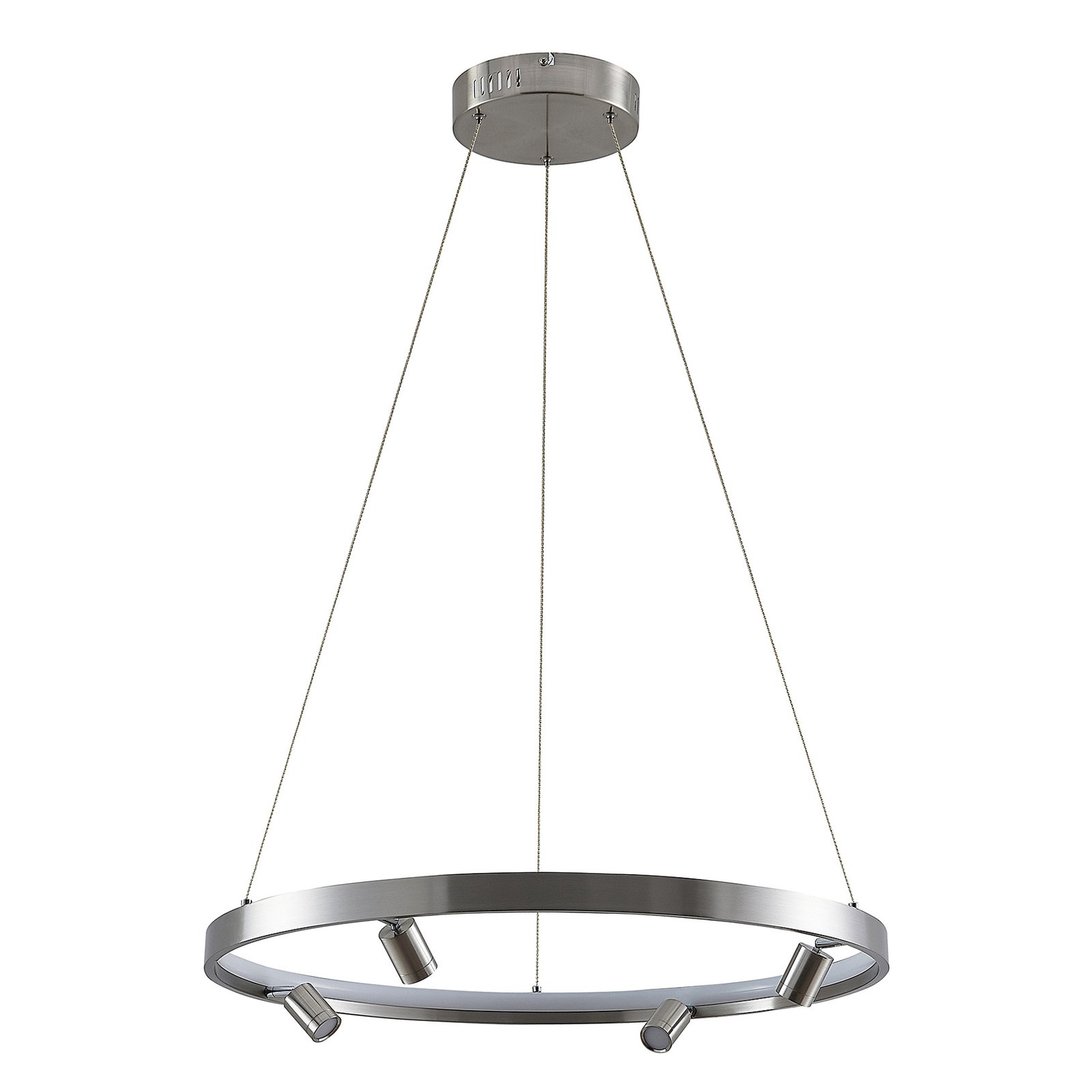 Lucande Paliva LED-Hängeleuchte, 64 cm, nickel