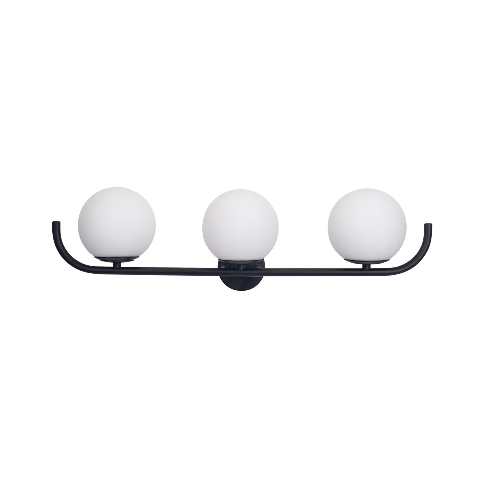 Forlight vegglampe Sfera Triple, svart, glass, bredde 58 cm