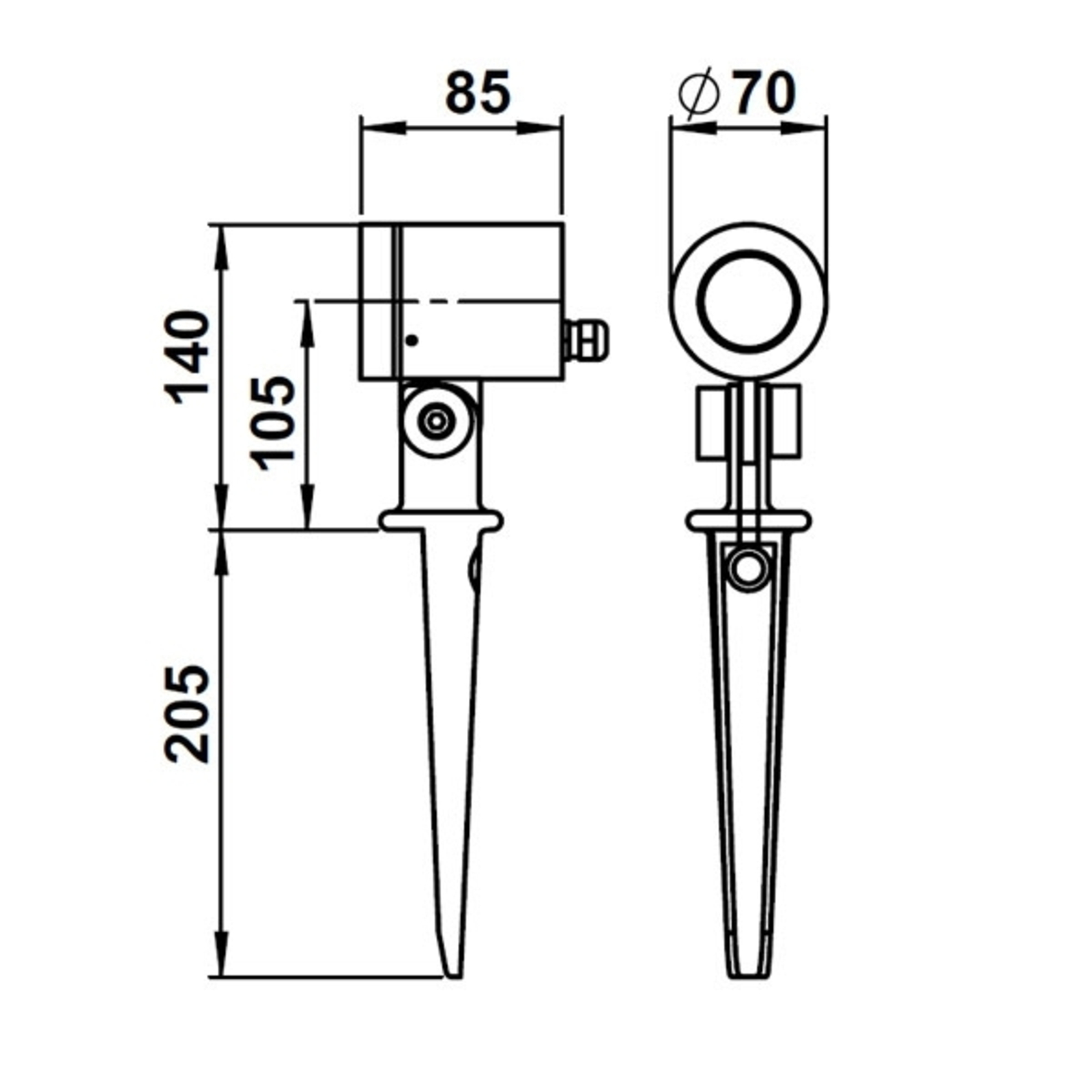 Foco exterior 626, negro, orientable, pincho de suelo