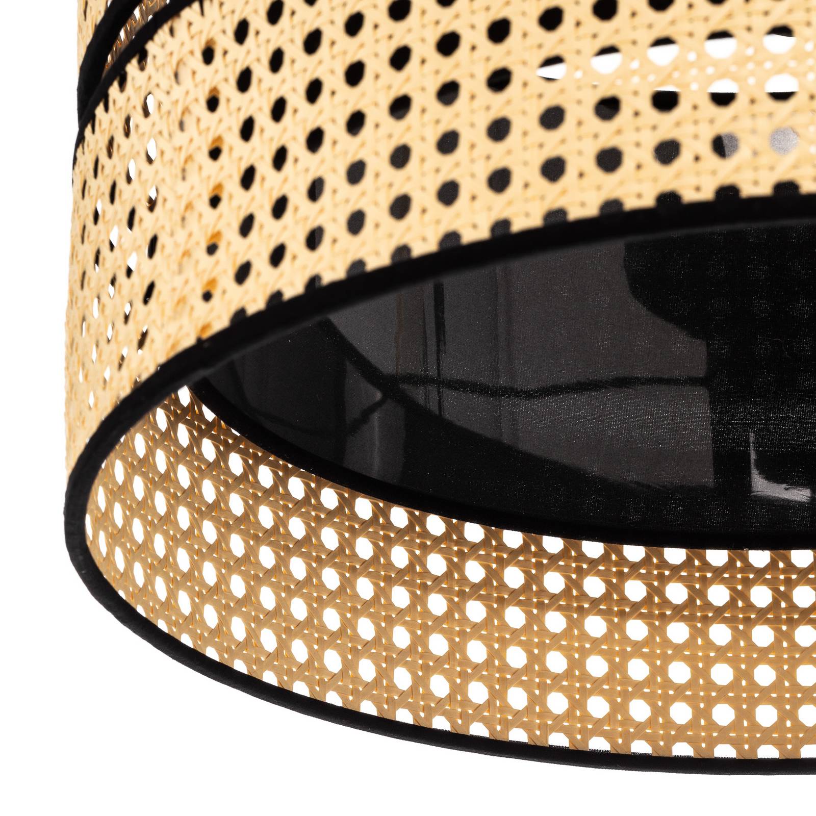 Lampa sufitowa Duo, rattan, Ø 40cm, beżowa/czarna