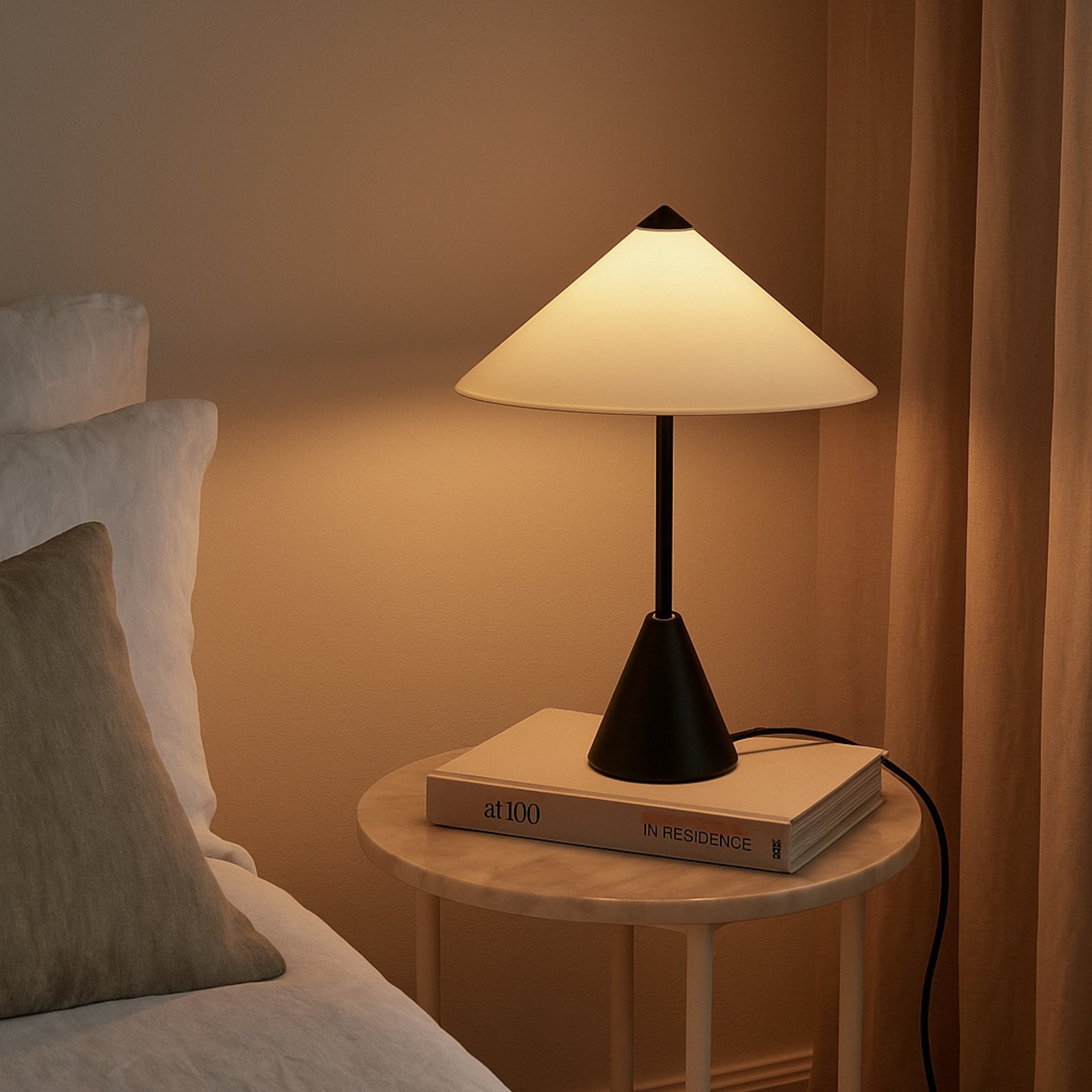 Lindby Lampada da tavolo Norvik, altezza 35 cm, nero/grigio, metallo