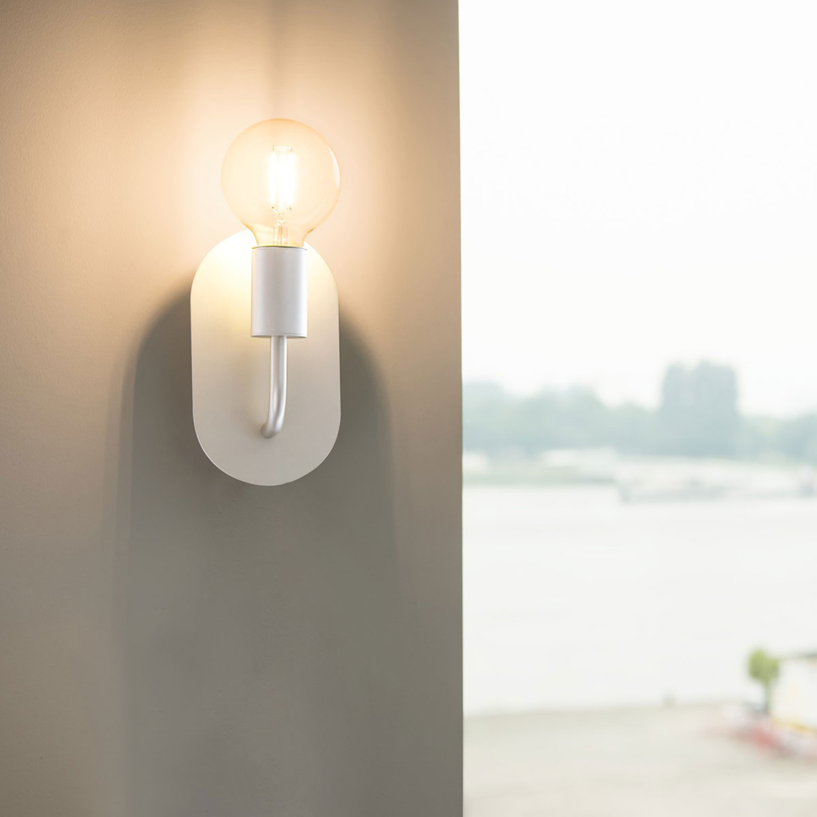 SLV Fitu wall light white, for Living / Dining Room, aluminium, steel, E27, 60 W, energy efficiency: A++, W: 12 cm, H: 21 cm