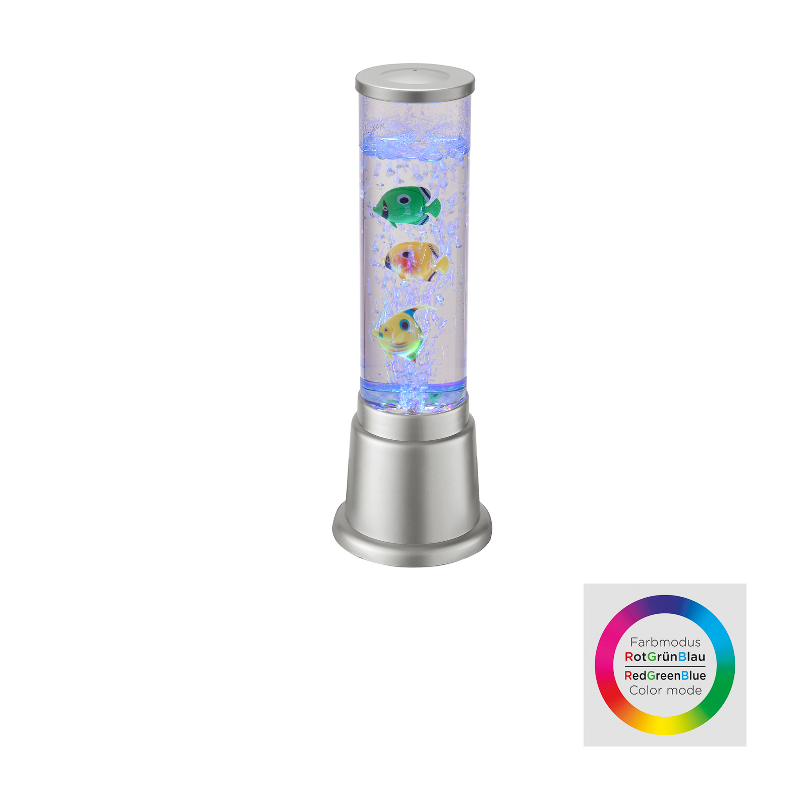 Kolumna wodna Ava z diodami LED i rybami, wysokość 36 cm