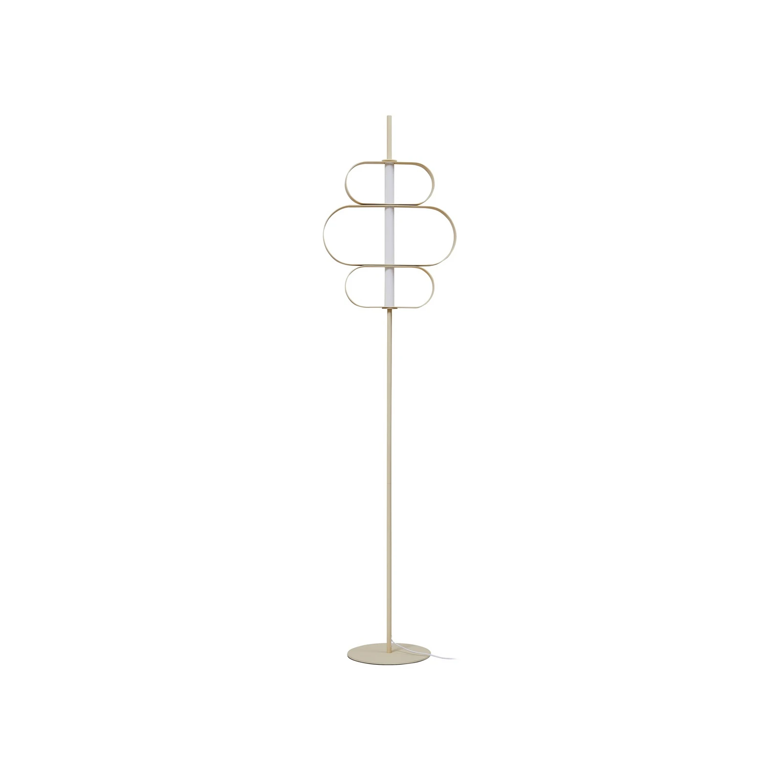 "Lucande" LED grindų šviestuvas "Audrina", smėlio spalvos, metalinis,