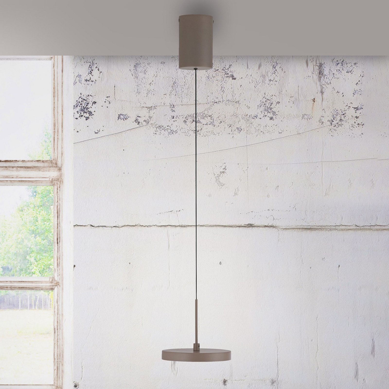 JUST LIGHT. LED hanglamp Plata, zandkleurig, 1-lamp, 3.000 K
