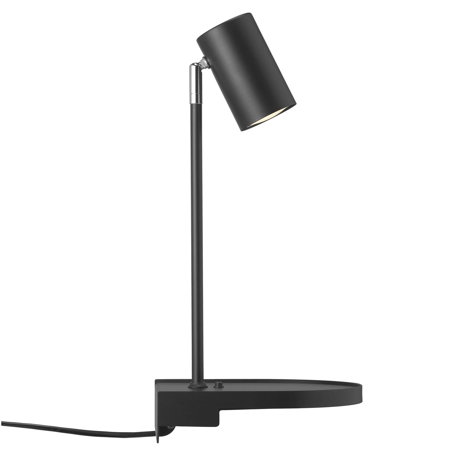 Wandleuchte Cody, mit Ablage und USB-Port, schwarz