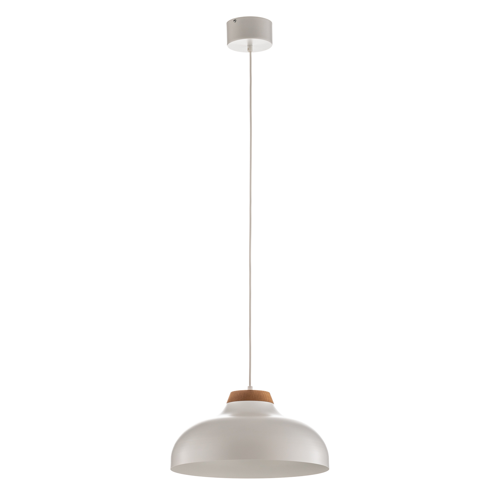 Gus pendant light with metal shade, white