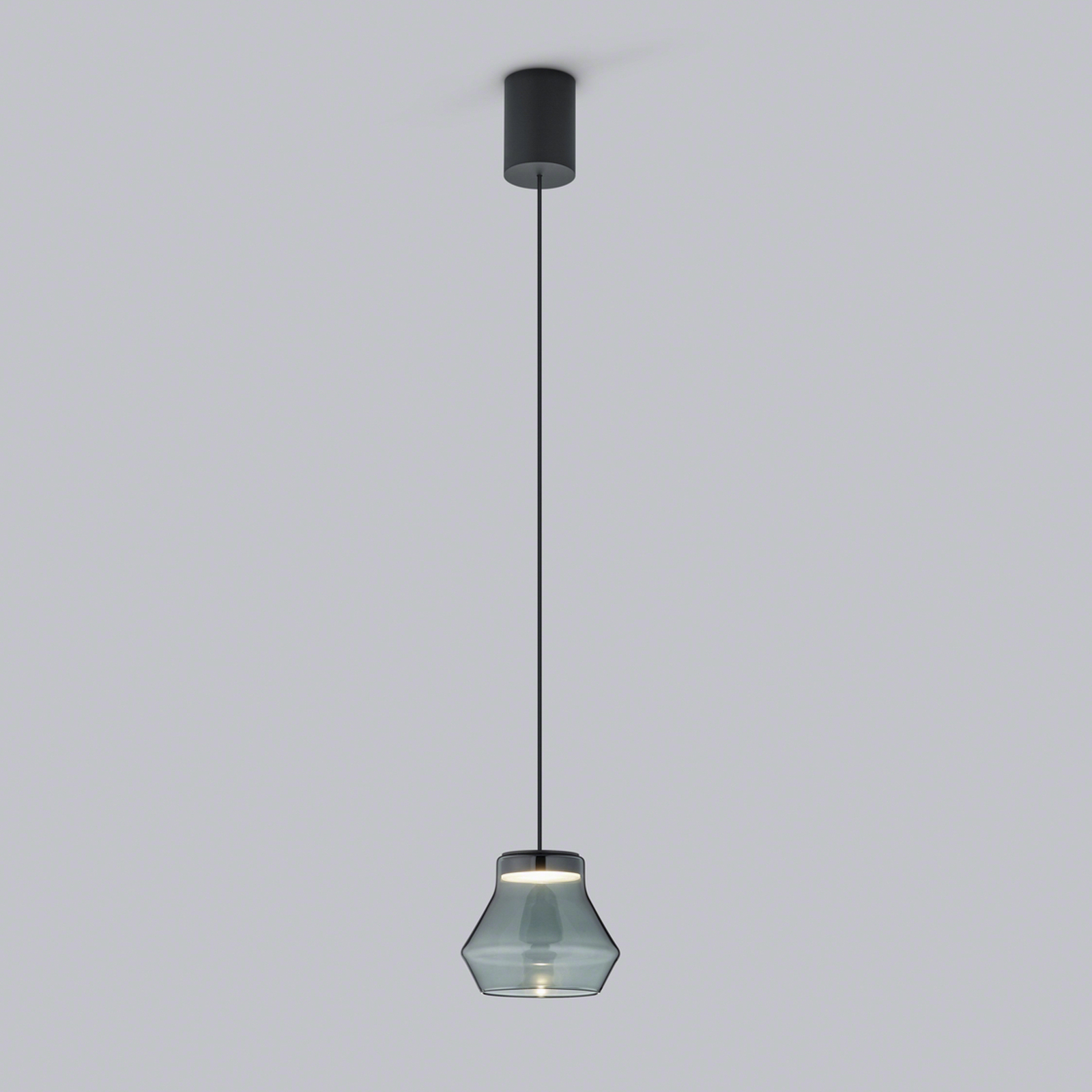 "Helestra Fou" LED pakabinamas šviestuvas iš dūminio stiklo 11x9,5 cm