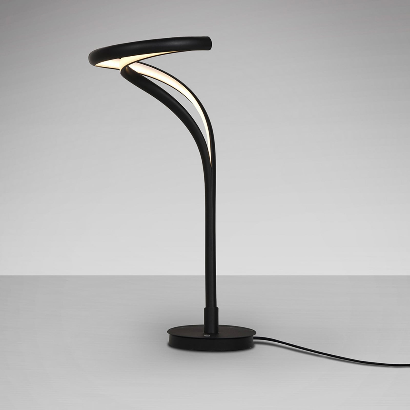 Lampa stołowa LED Danza, czarna matowa, wysokość 50 cm, metalowa Lampa stołowa LED Danza, czarna matowa, wysokość 50 cm, metalowa