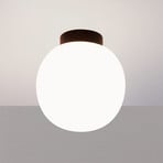 Candeeiro de teto Casablanca Acai, branco/preto, vidro, 16 cm, E27