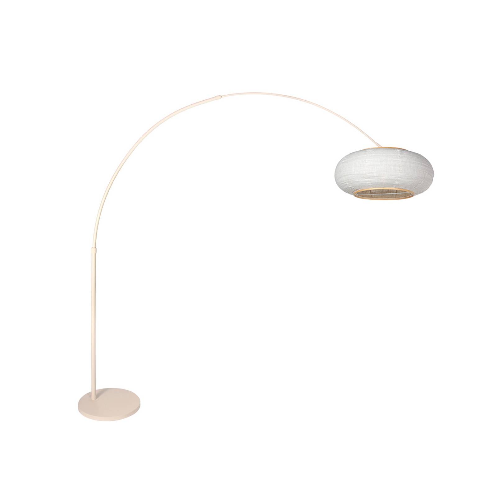 Bogen-Stehleuchte Sparkled Light creme/Leinen grau, 240 cm