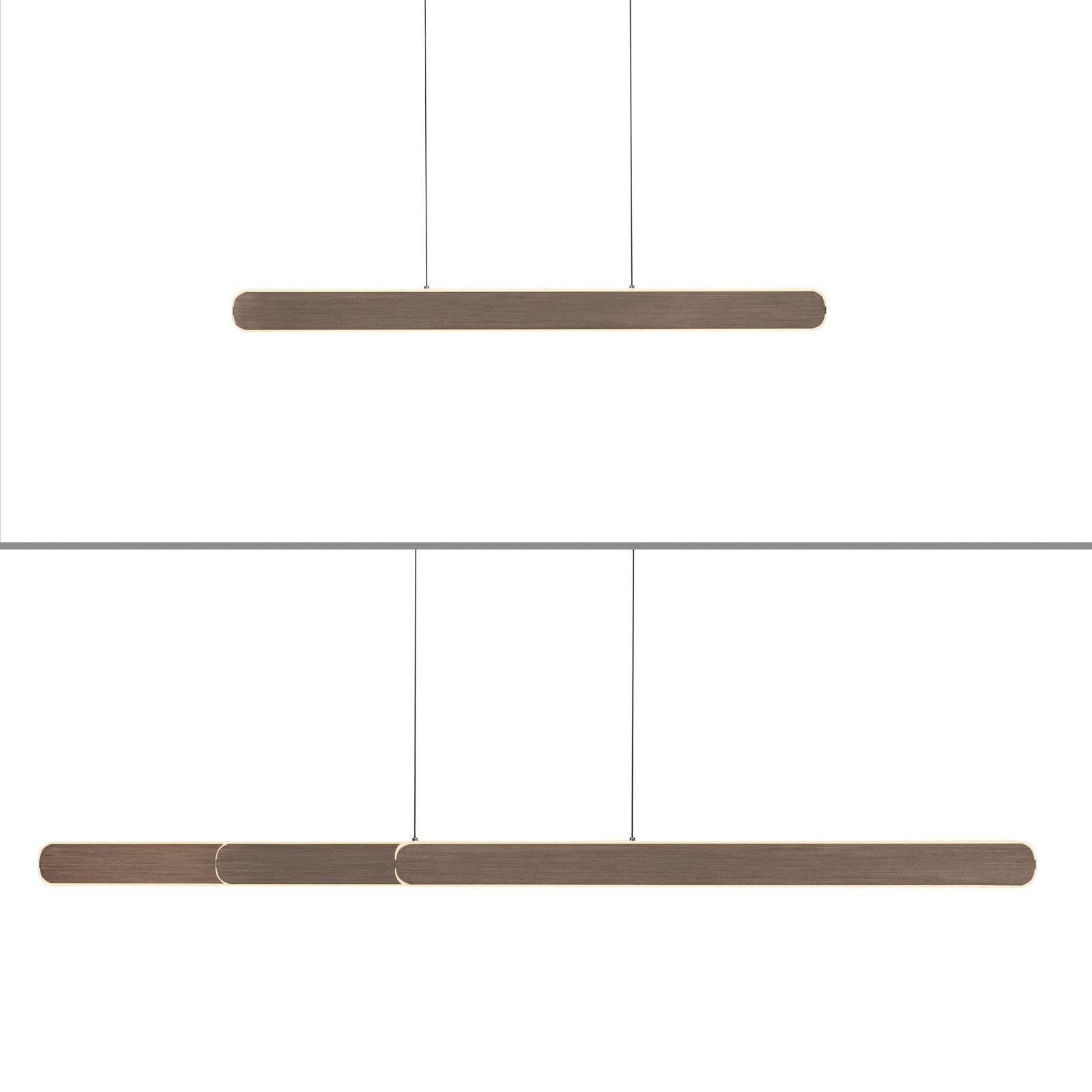 Paul Neuhaus Adriana LED hanging light, brown, length 160 cm