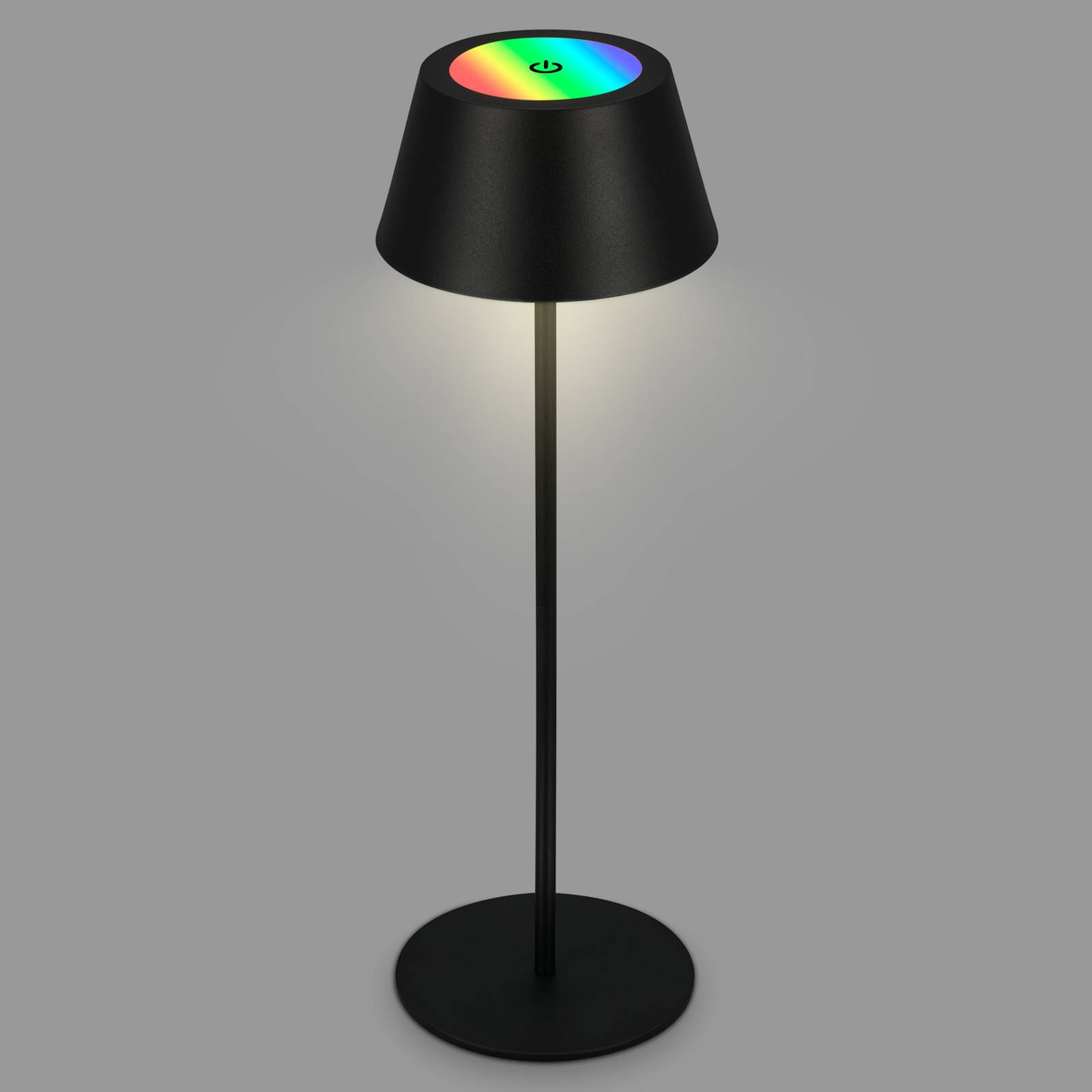 Lampa stołowa LED Kiki z akumulatorem RGBW, czarna