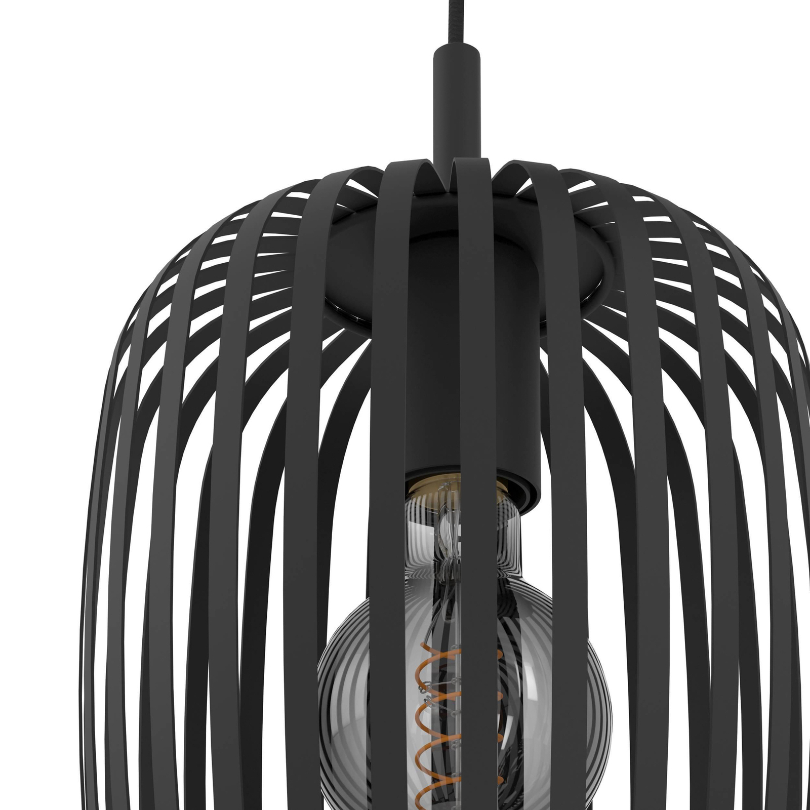 Suspension Romazzina, Ø 46 cm, noir, 3 lampes, acier