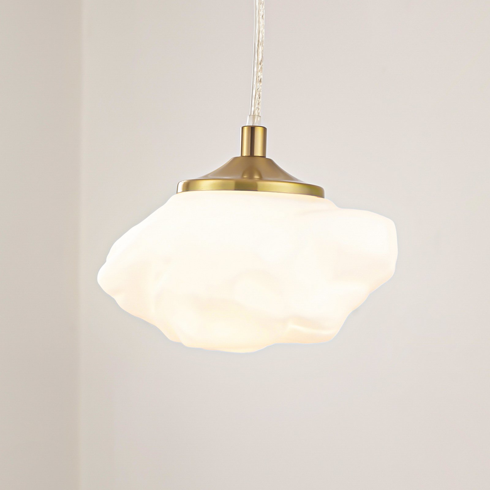 Piatra Lustră Pendul Opal/Alamă - Lindby