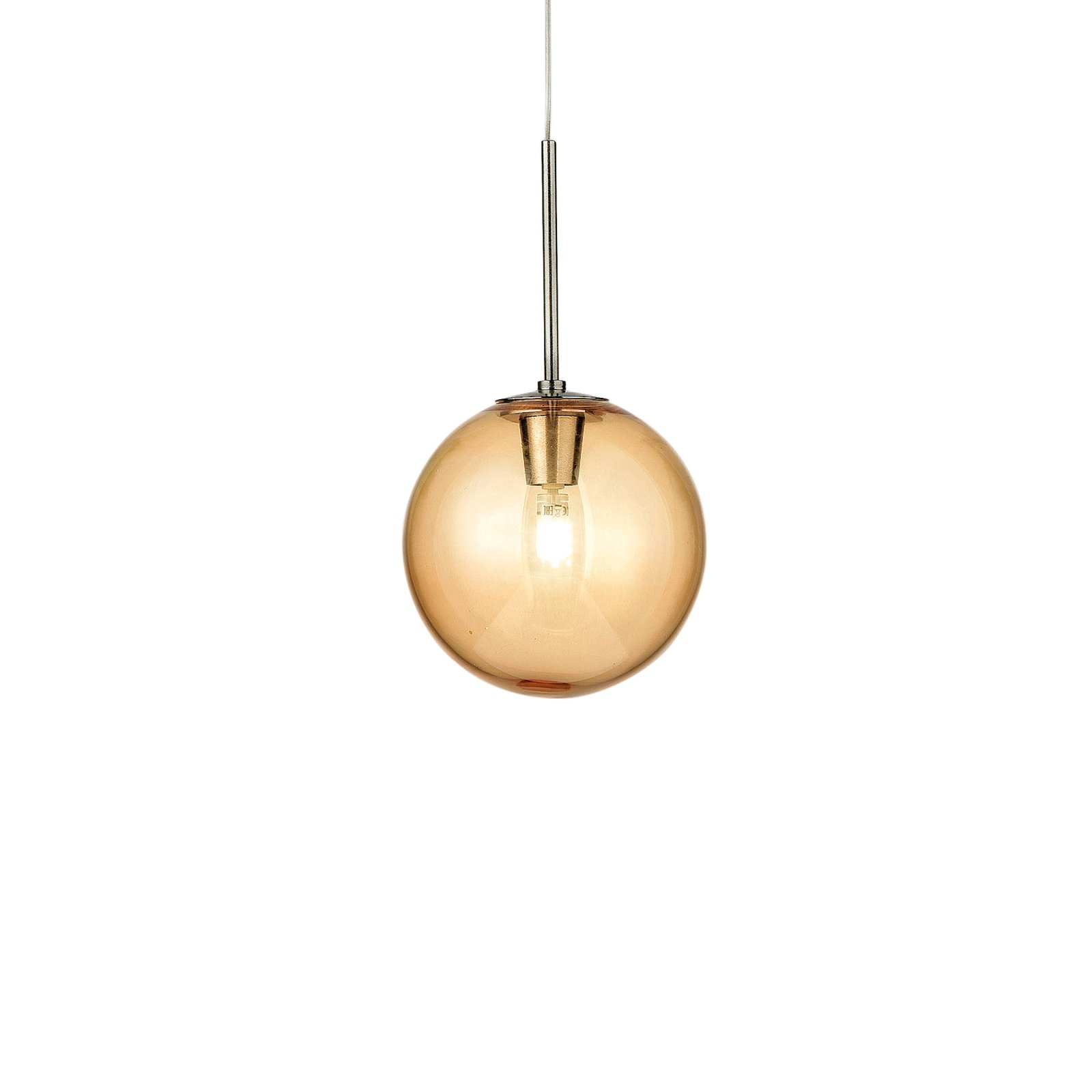 Bubble C pendant light, 1-bulb, nickel/amber