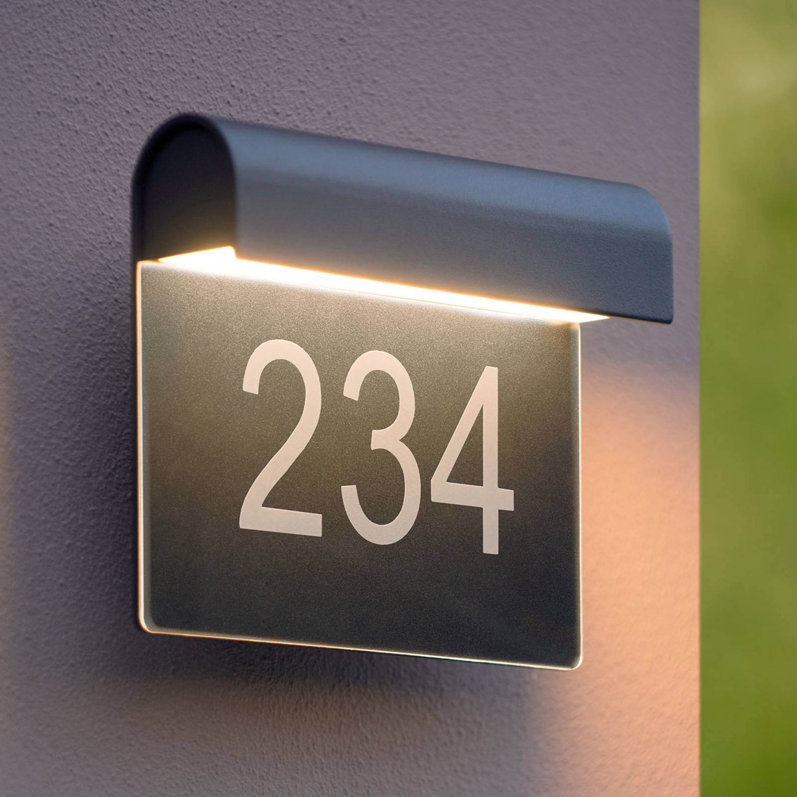 Associëren Mevrouw NieuwZeeland LED huisnummer lamp Thesi, zwart | Lampen24.nl
