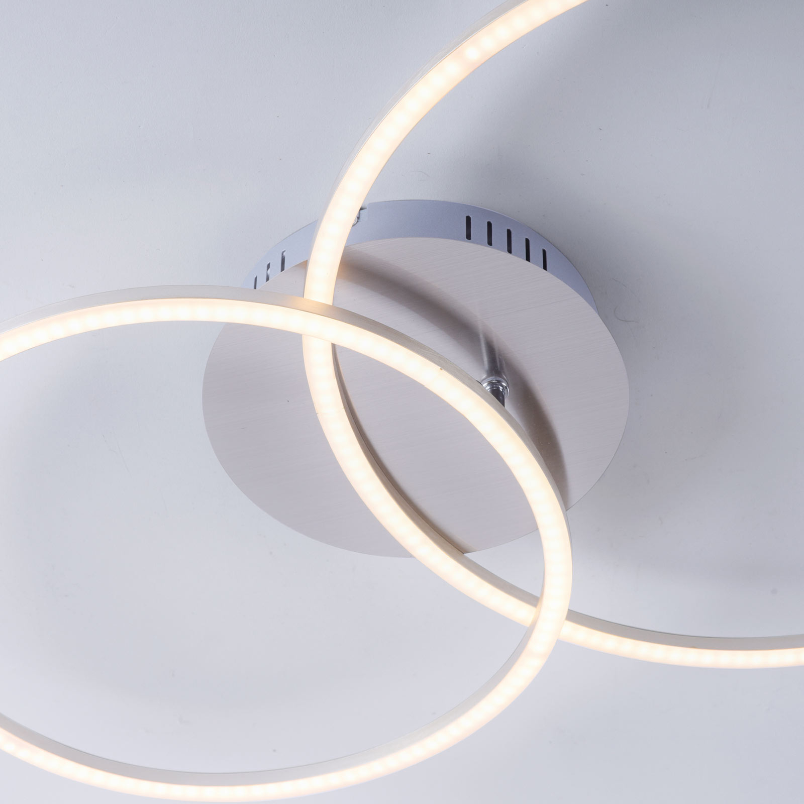 LED stropní svítidlo Ivanka, dva kruhy, ocel