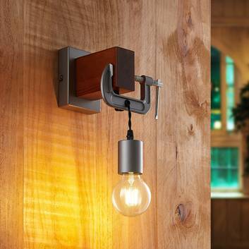 Lindby Asya wandlamp, hout, chroom