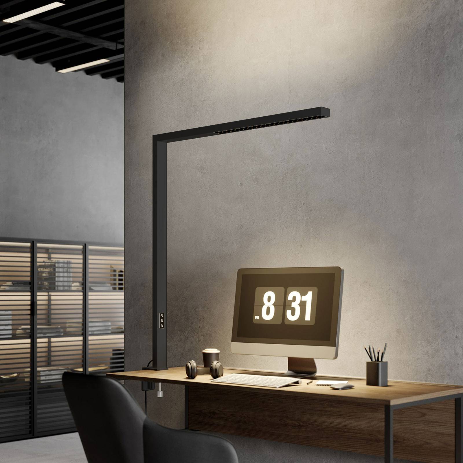 E-shop Kancelárske svietidlo Arcchio Jolinda LED, čierne, stmievateľné