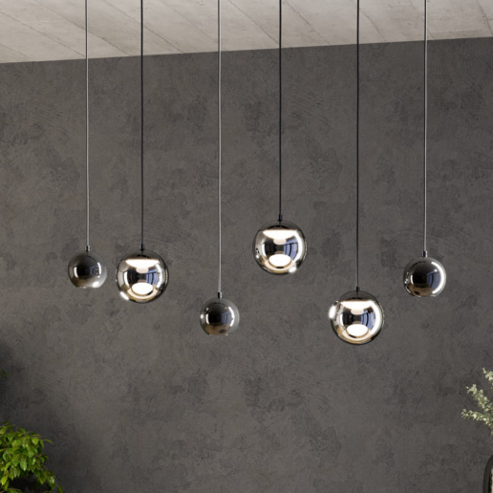 Lampada LED a sospensione Stars of Light ANORIAS, nera, 100 cm, a 6 luci
