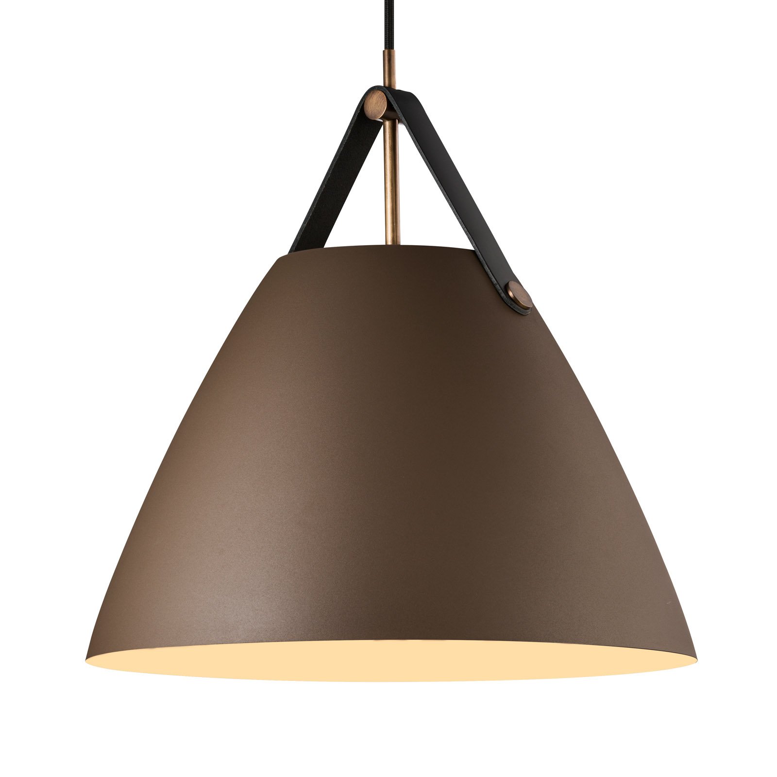 Hanging light Strap with metal shade beige, 36 cm