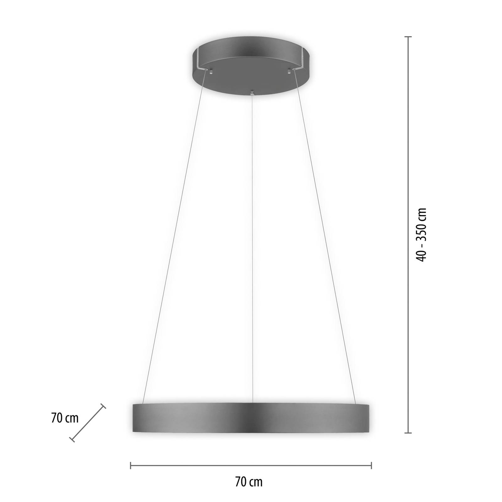 Image of PURE E-Clipse suspension LED, CCT, gris 4012248372340