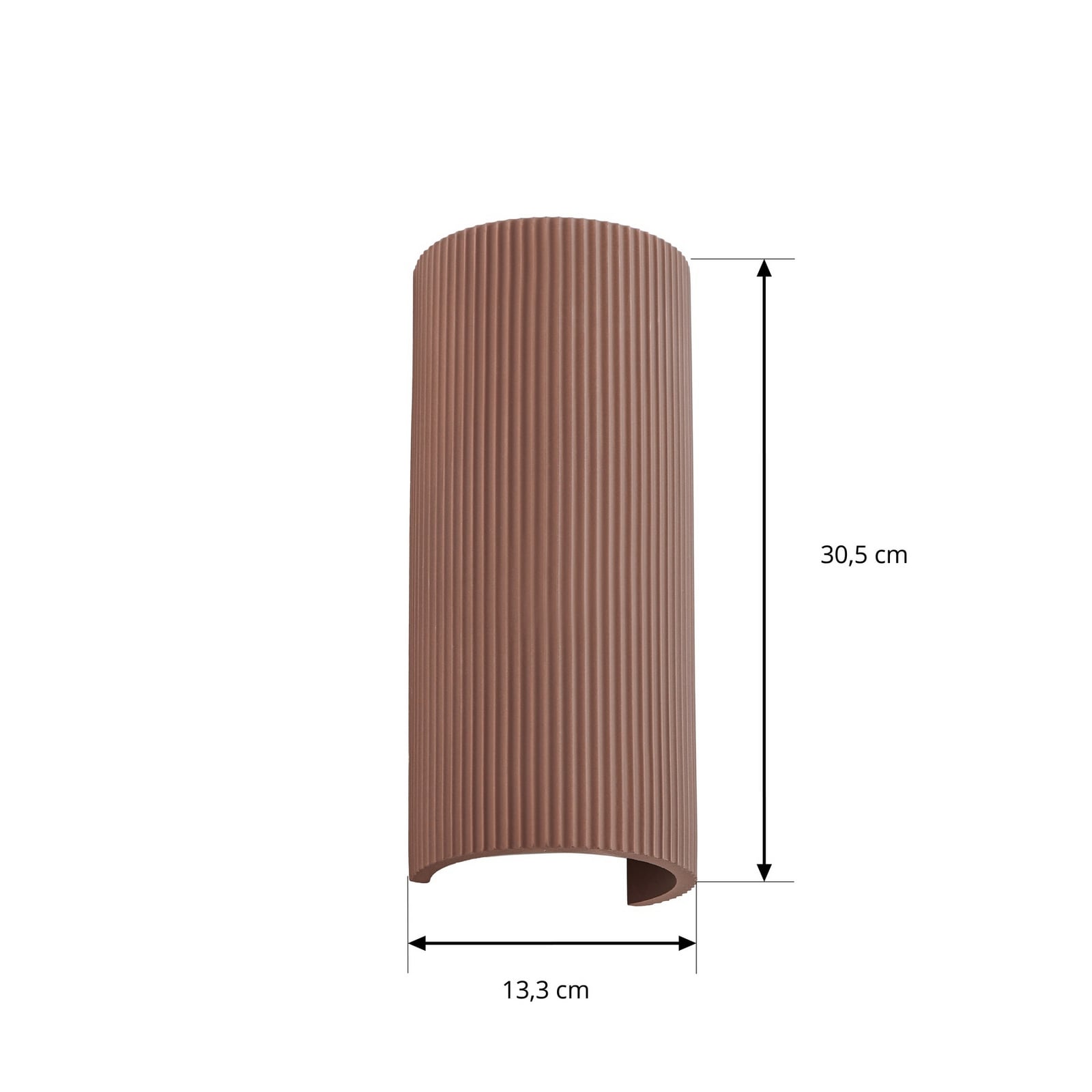 Colja wall light, plaster, height 30.5 cm, brown, round - Lindby