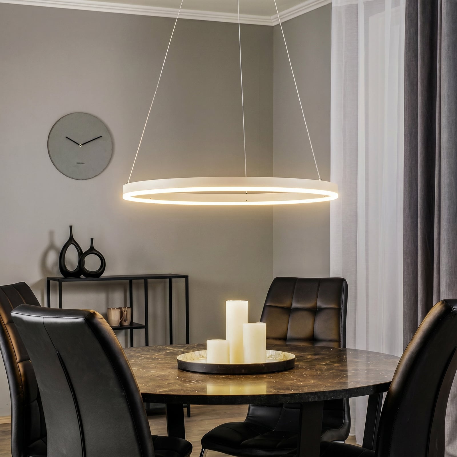 Arcchio Albiona LED lógó világítás, bézs, 1 gyűrű, Ø 60 cm Arcchio Albiona LED lógó világítás, bézs, 1 gyűrű, Ø 60 cm