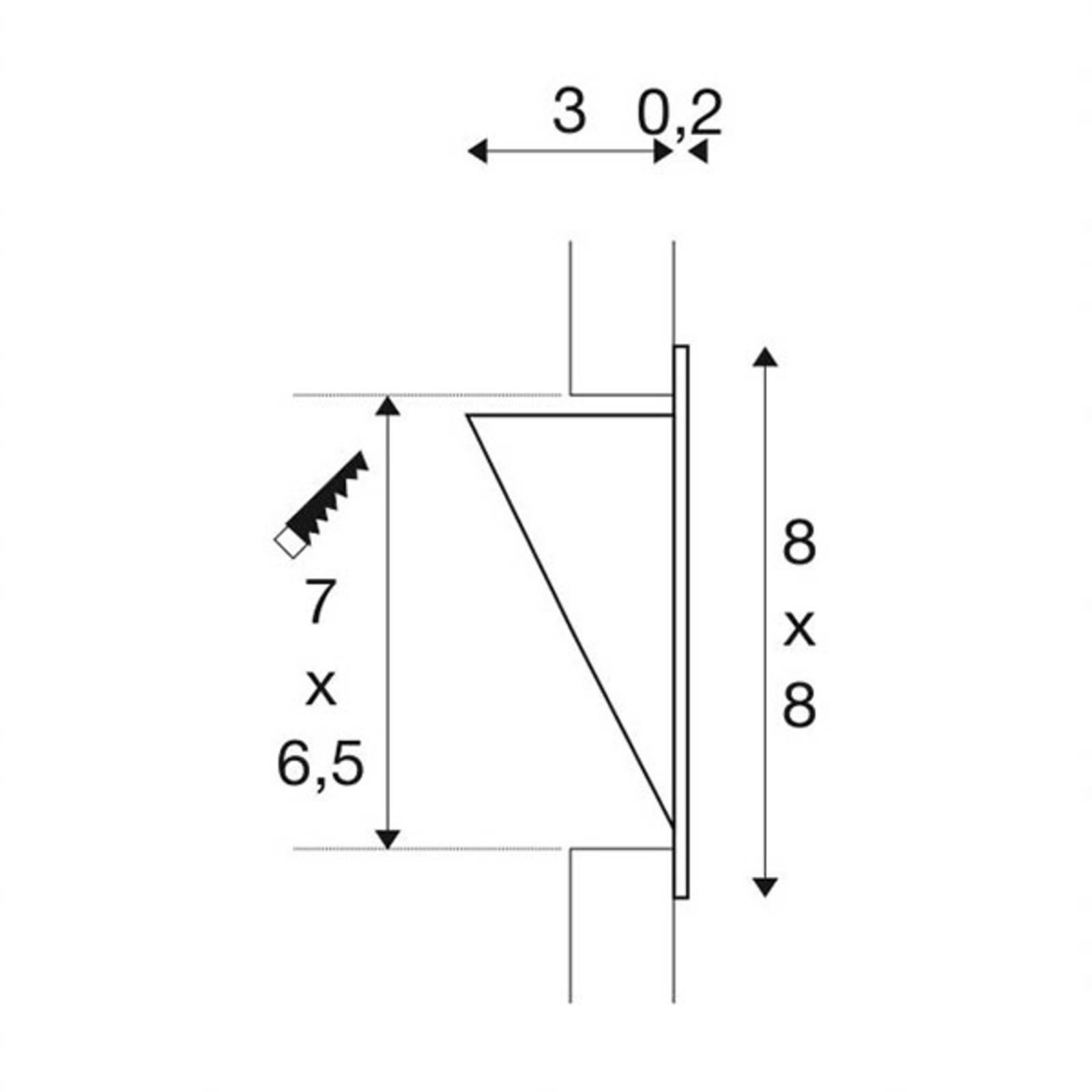 LED Wandeinbauleuchte Downunder Pur, weiß, 3000K, 80x80 mm, eckig günstig online kaufen