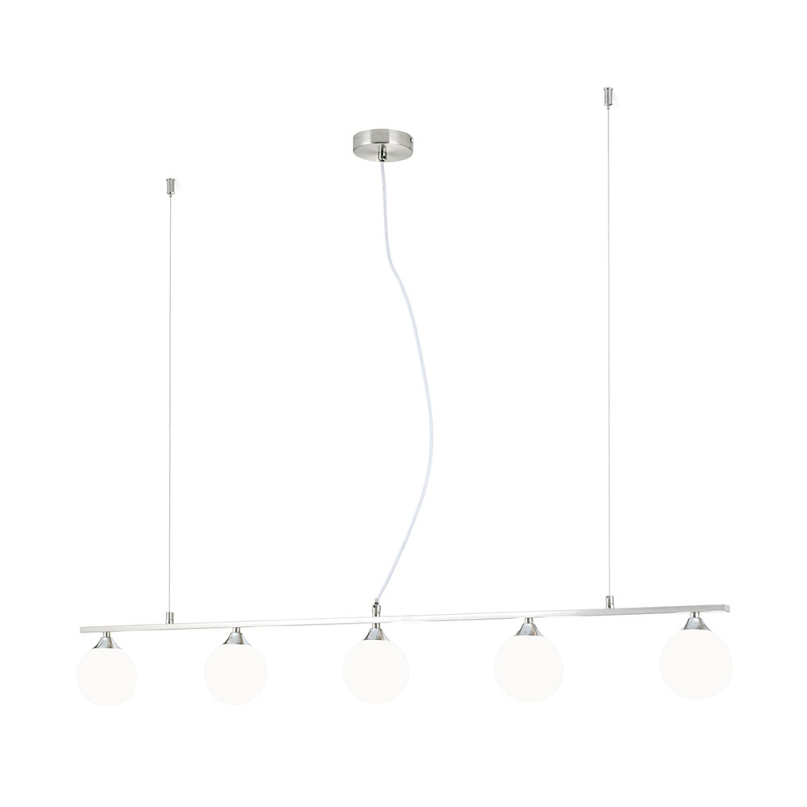 Hanglamp Snowwhite, 5-lamps, nikkel