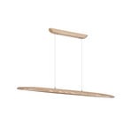 LED-Pendellampe Kenzie, Länge 60 cm, hellbraun, Holz, CCT
