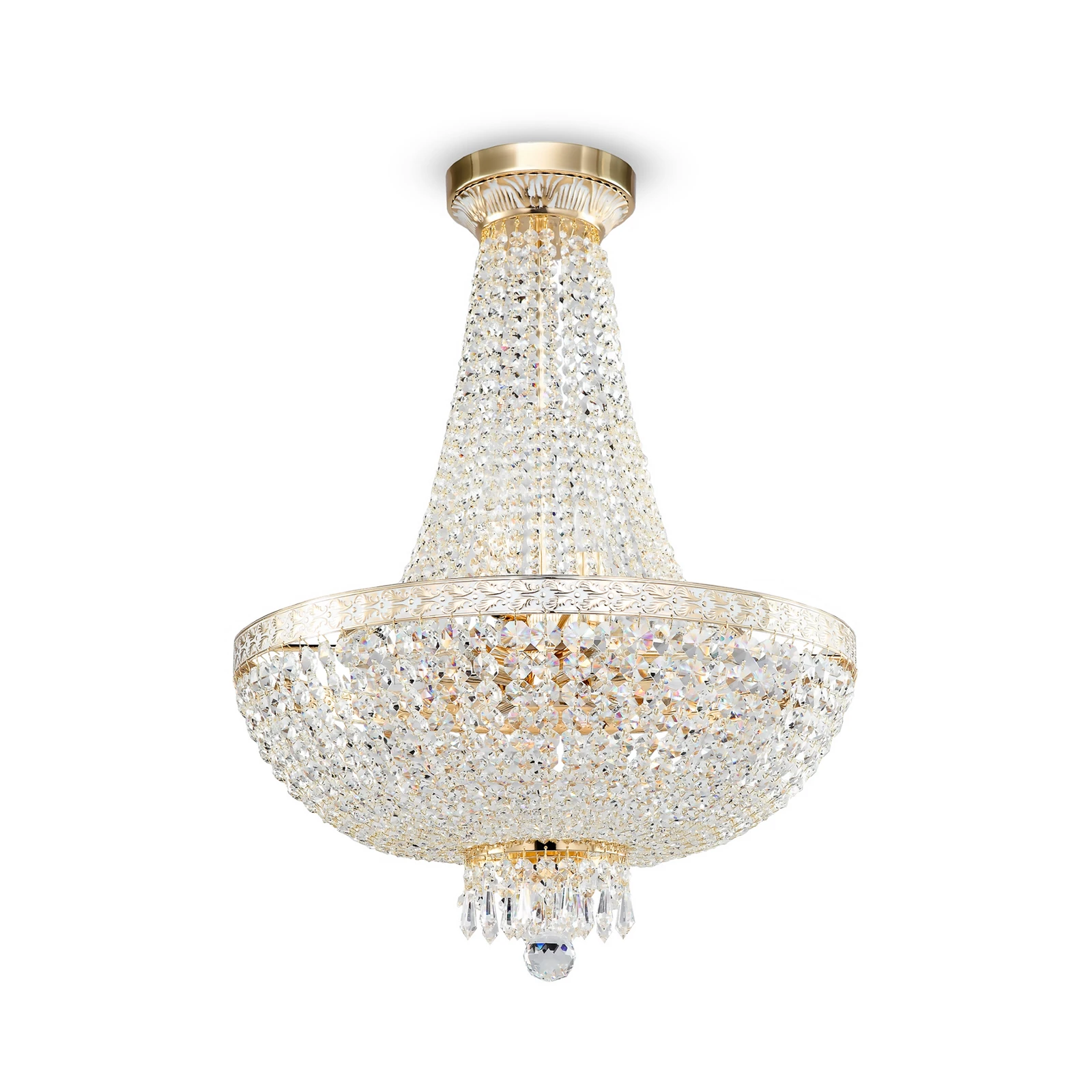 Maytoni lustre Bella, doré, cristal, Ø 50 cm