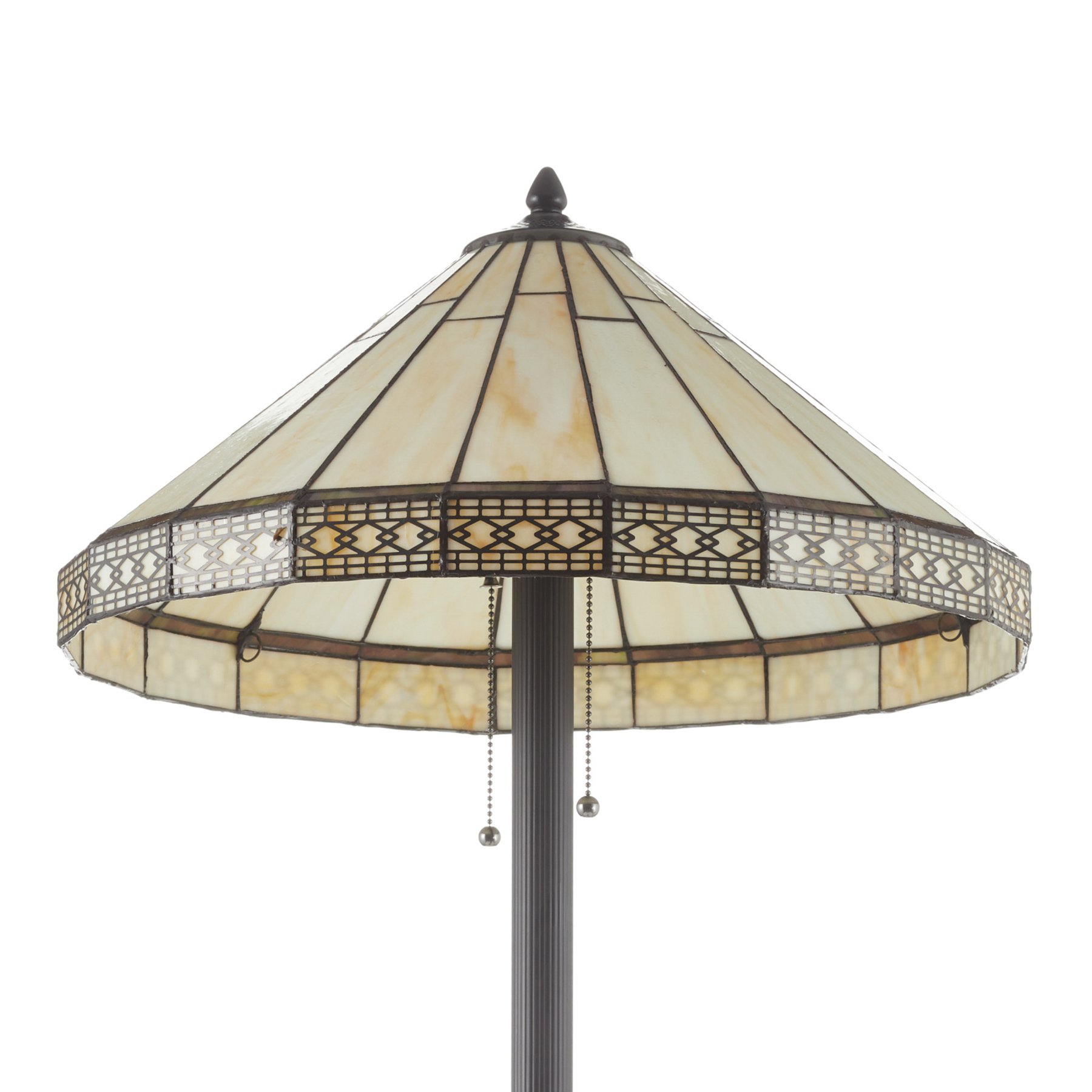 Clayre & Eef Tiffany-style floor lamp Bradley, for Living / Dining Room, glass, polyresin, E27, 60 W, energy efficiency: A++, H: 161 cm