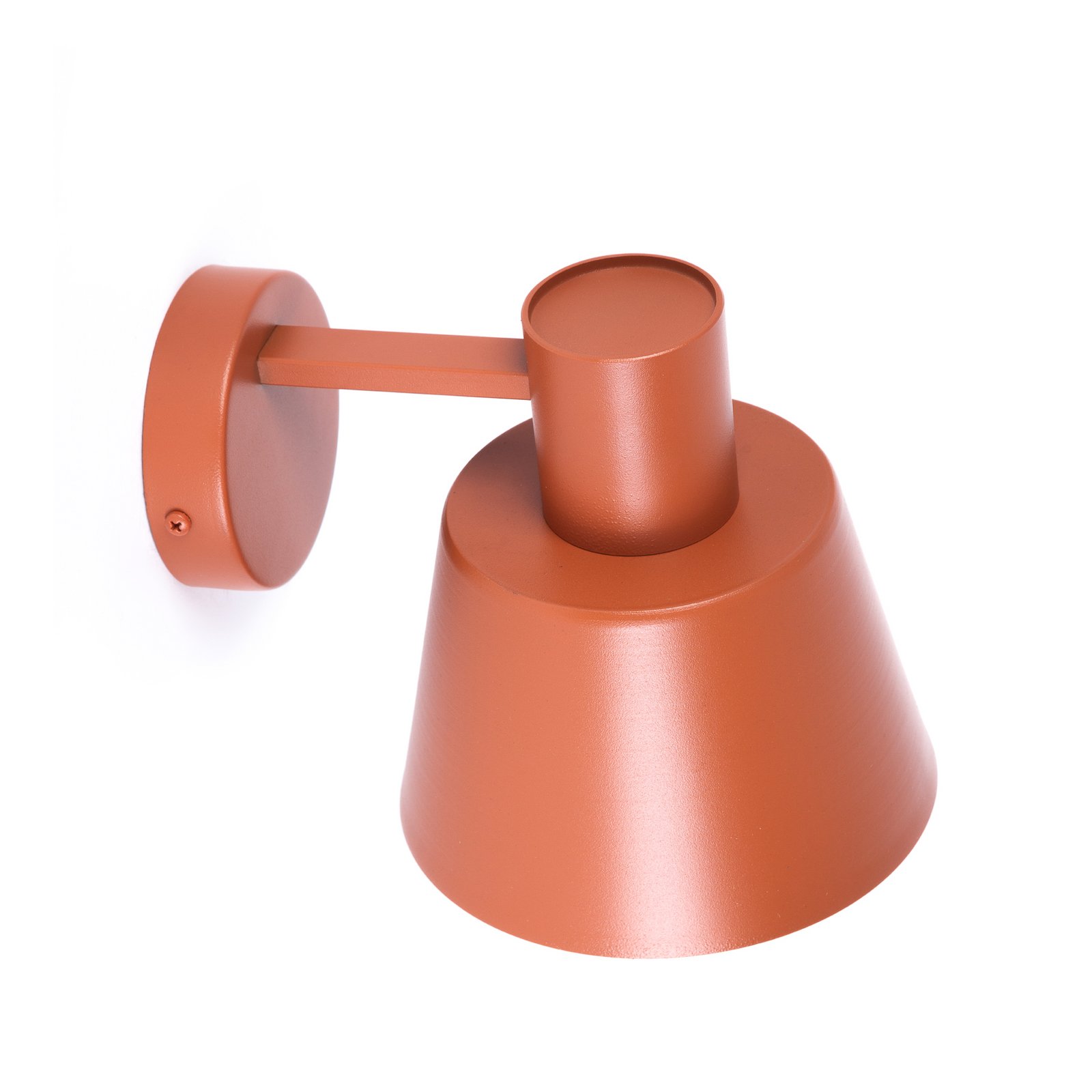 Dunka wall light, brick red, 1-bulb, steel, height 17 cm