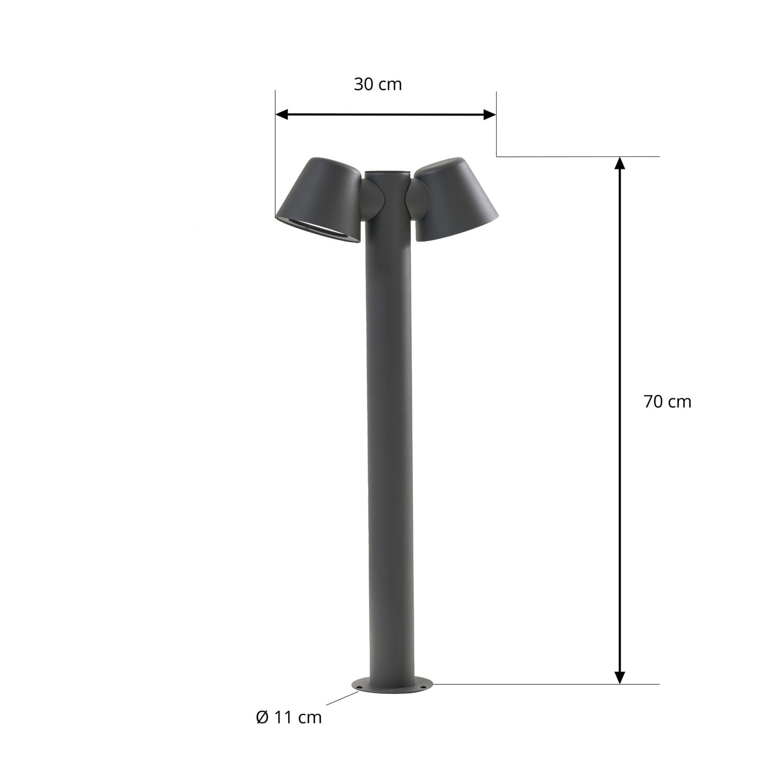 Ileyna Wegeleuchte, 2-flammig, anthrazit, 100 cm - Lindby
