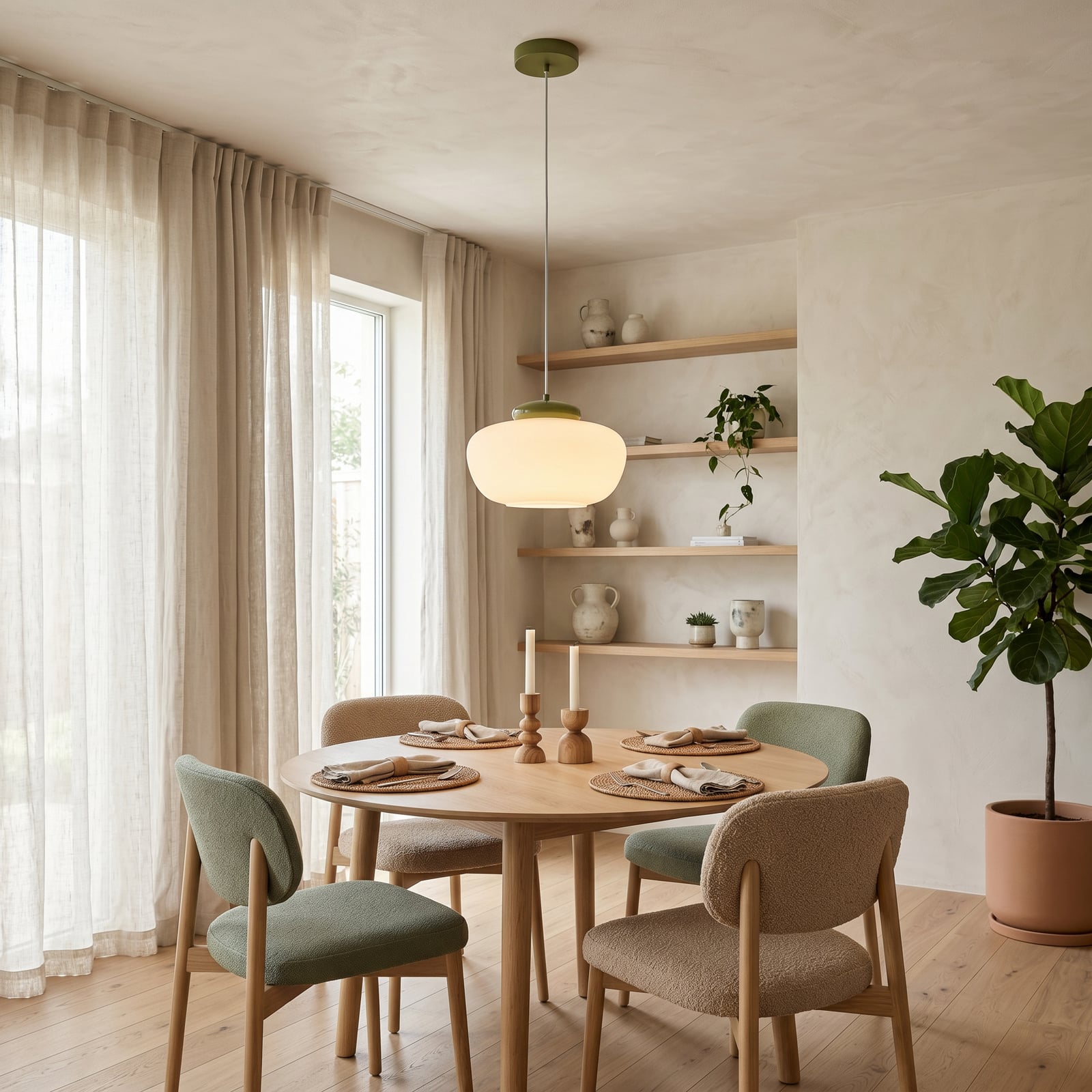 Hanglamp Berardelli, wit/groen, Ø 30 cm, glas, E27 Hanglamp Berardelli, wit/groen, Ø 30 cm, glas, E27
