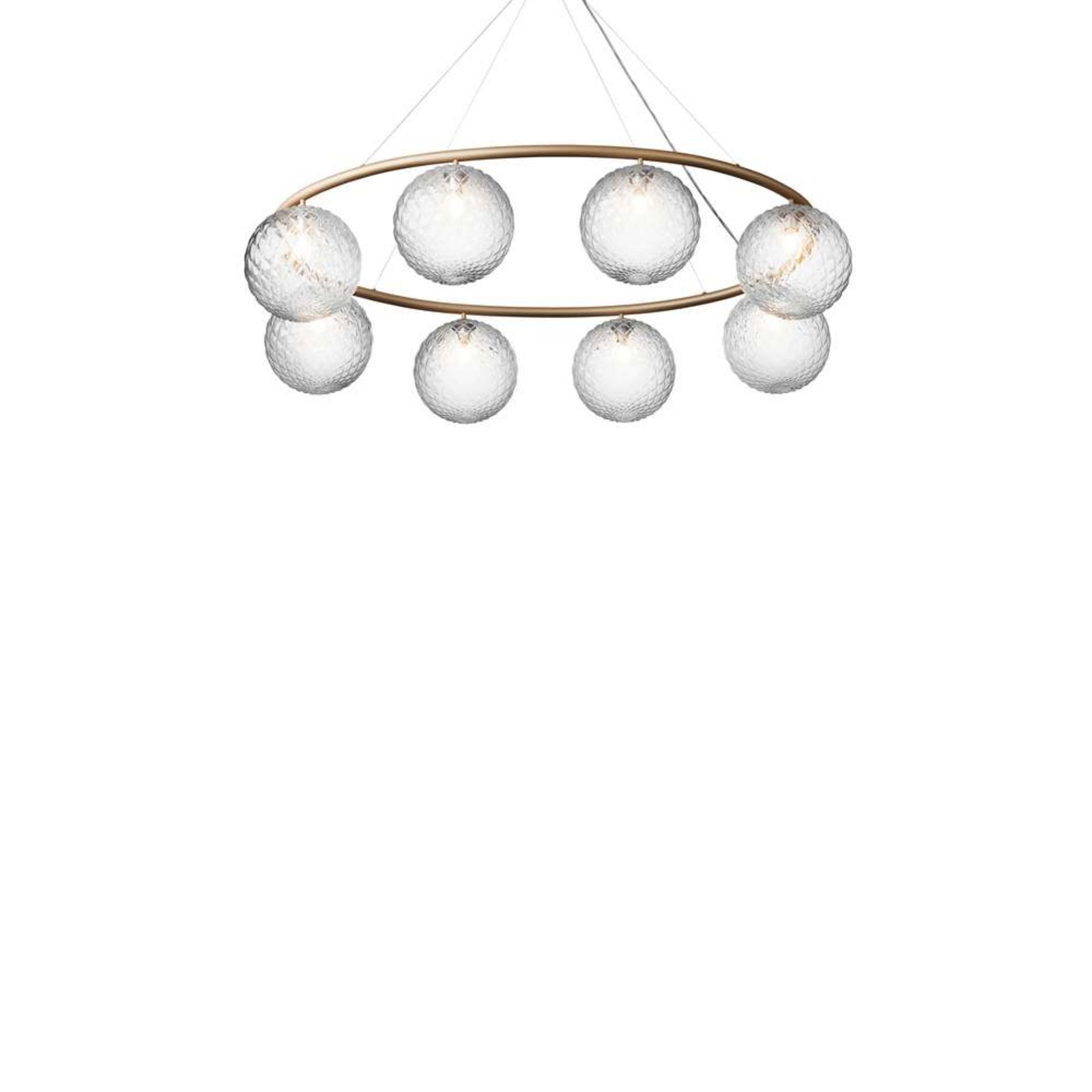 Miira 8 Oval Chandelier Brass/Optic Clear - Nuura